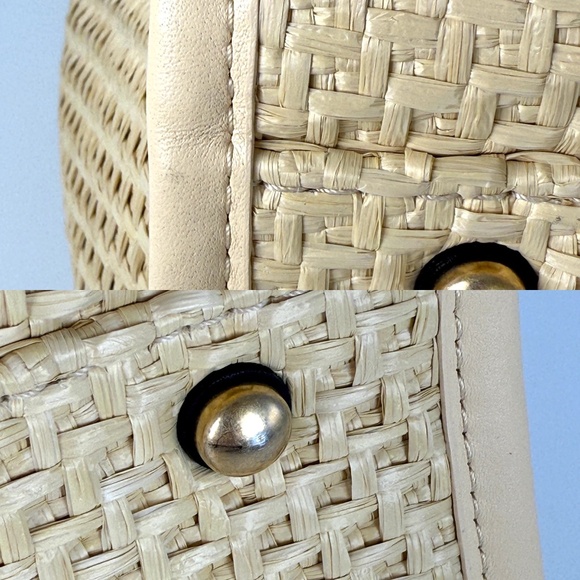 Authentic CHANEL Deauville Straw Raffia Calfskin Beige Large Shopping Tote - Picture 11 of 11